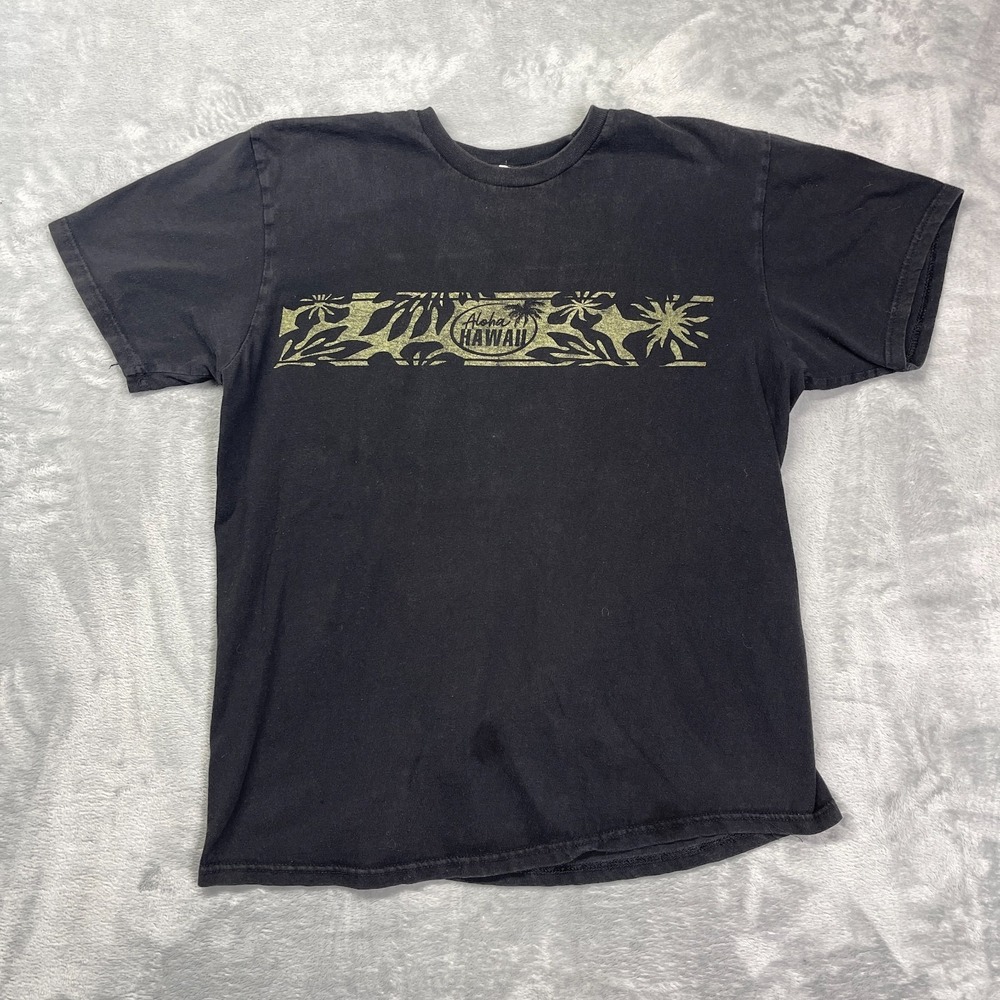 Zuni Sportswear Shirt Mens M Black Aloha Hawaii Floral Short Sleeve Crewneck Tee